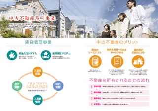大阪市の不動産賃貸管理業者様の二つ折パンフレットデザイン