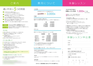 ダンス教室様の折リーフレットの制作と印刷