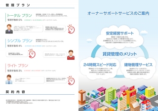 不動産管理会社様の折パンフレットの制作と印刷