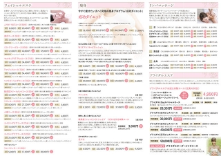 エステサロン様の三つ折リーフレットの制作と印刷