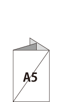 A5サイズ3つ折タイプのパンフレットのサンプル画像