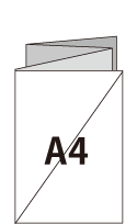 A4サイズ4つ折タイプのパンフレットのサンプル画像